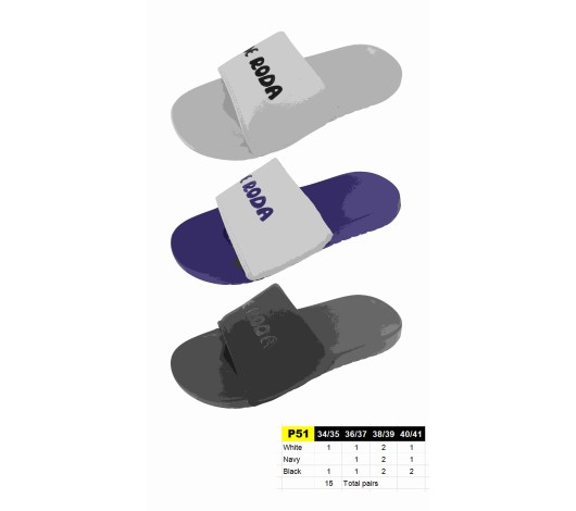 P51 - Claquettes SDR Femmes et Juniors - 34 au 41 - 3 couleurs - 15 paires